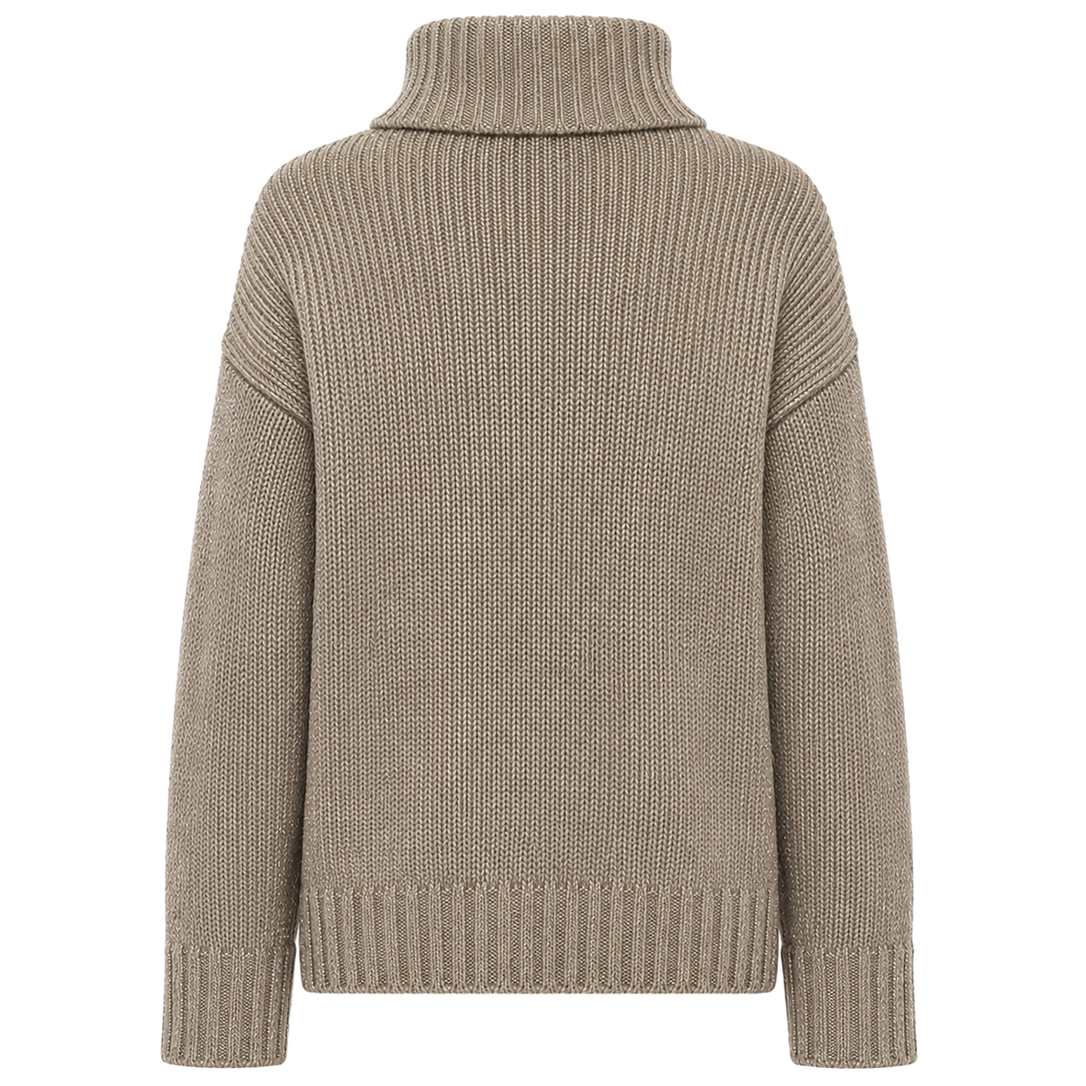 Alpha Studio Women Neck Piedi Soft Shiny Poncho Beige