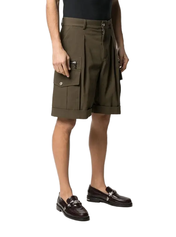 Balmain Men Shorts Cargo Green