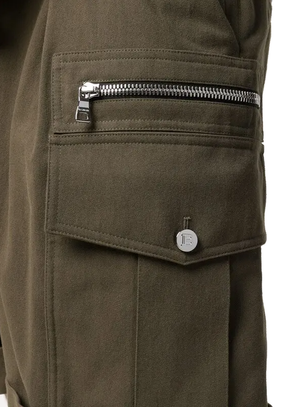 Balmain Men Shorts Cargo Green