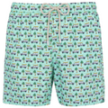 MC2 Saint Barth Men Micro Patterned Palmy Car Swimwear Green