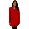Balmain Women Coat Single-Breasted Red