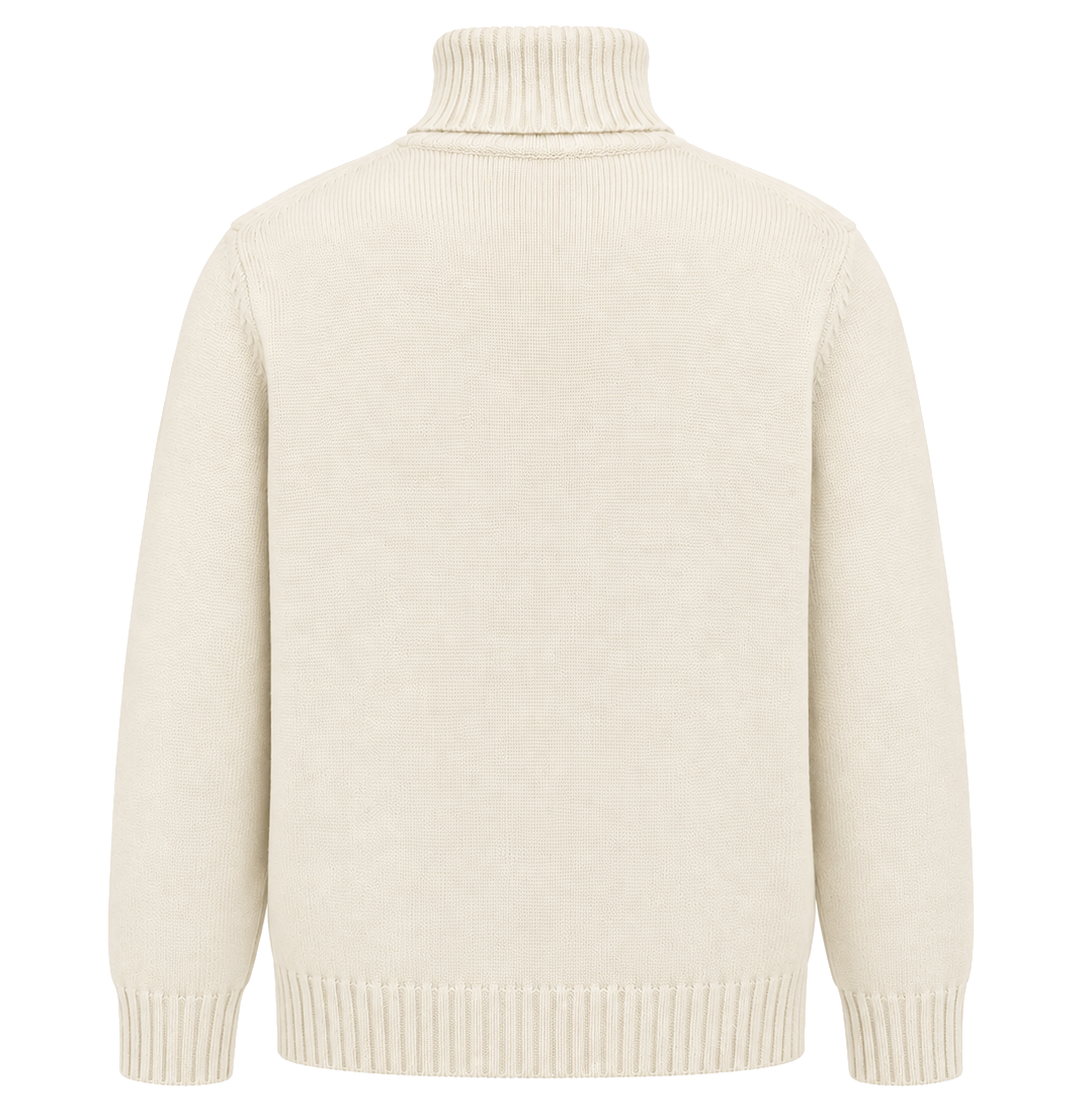 Alpha Studio Men Turtleneck Wool White