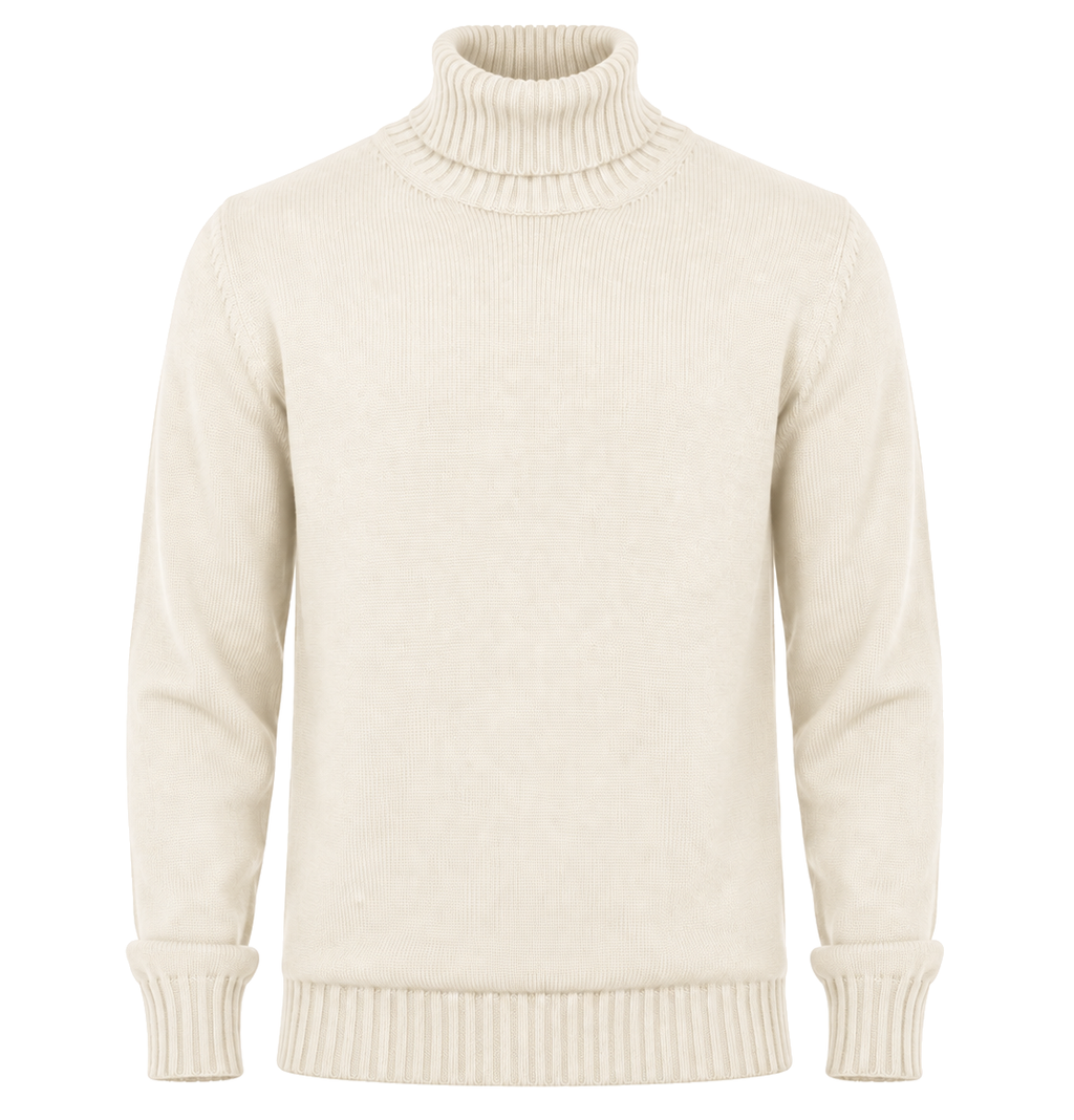 Alpha Studio Men Turtleneck Wool White