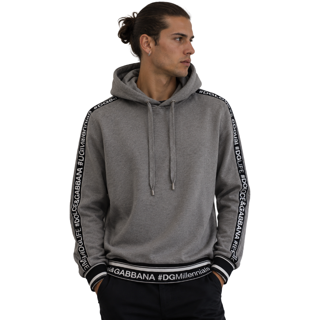 Dolce & Gabbana Men Sweatshirt Bande Logate Grey