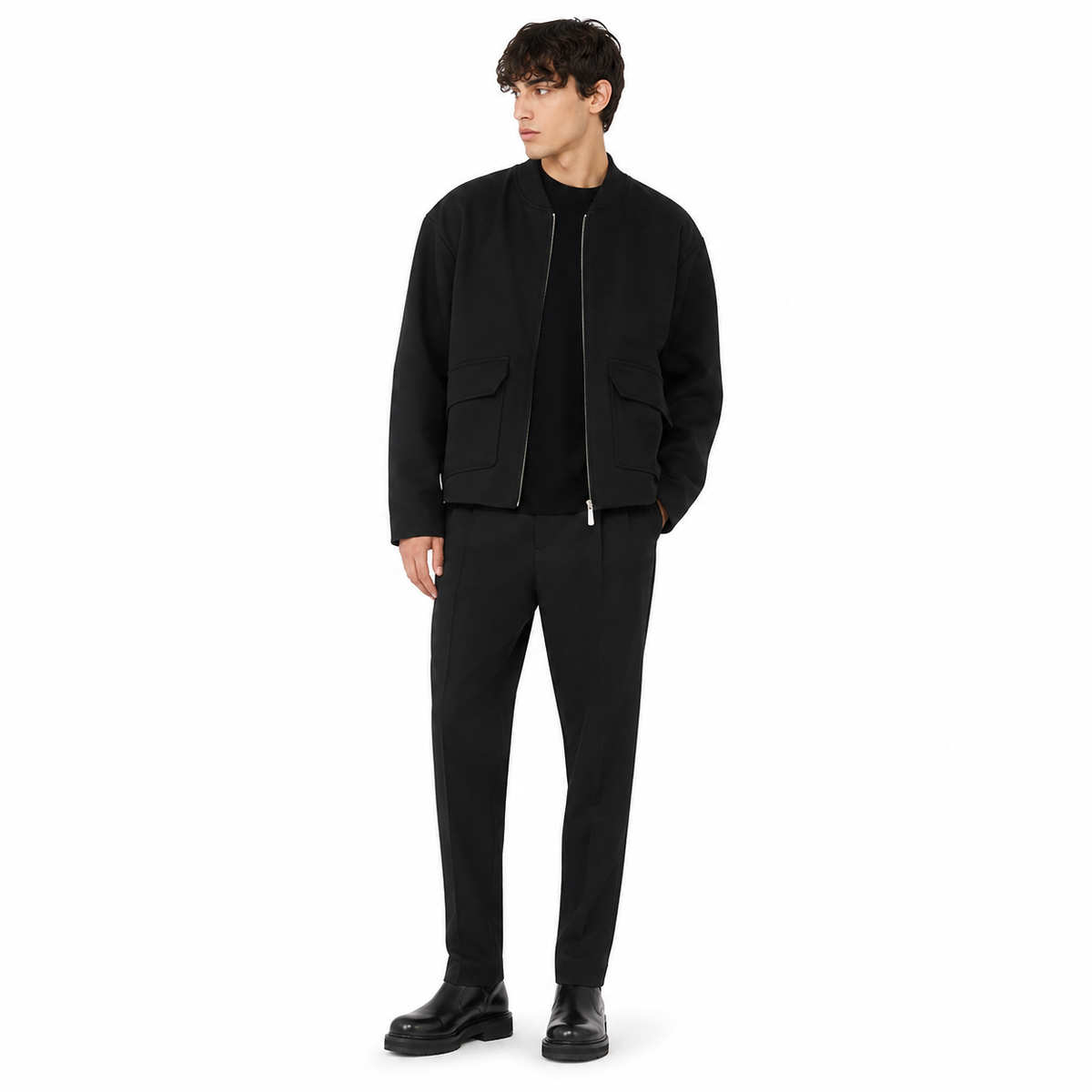 Alpha Studio Men Bomber Gabardina Black