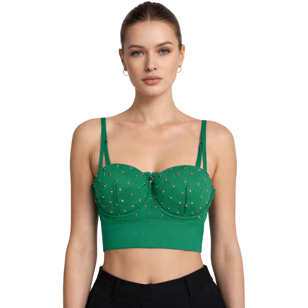 Elisabetta Franchi Women Top Studded Green