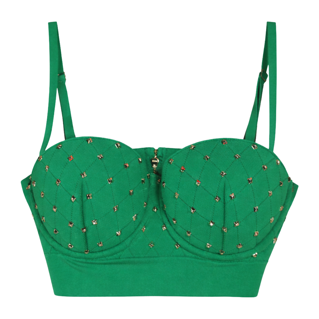 Elisabetta Franchi Women Top Studded Green