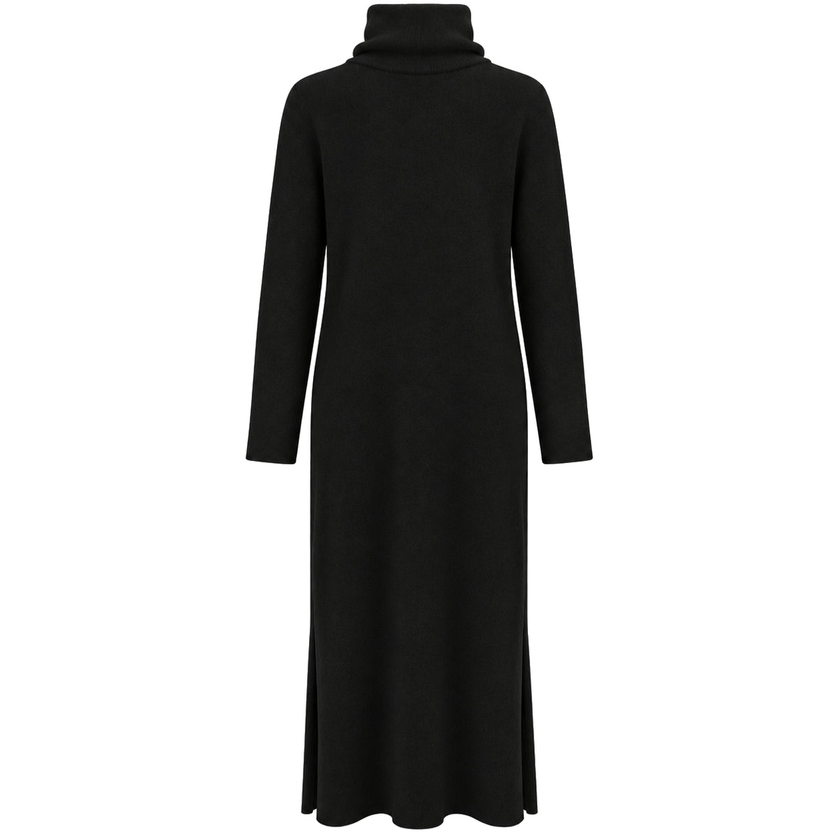 Alpha Studio Women Dress Long Turtleneck Greige Black
