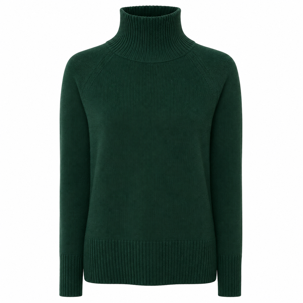 Emilio Romanelli Women Turtleneck Green Bottiglia Beige