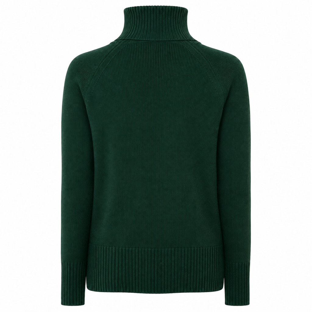 Emilio Romanelli Women Turtleneck Green Bottiglia Beige