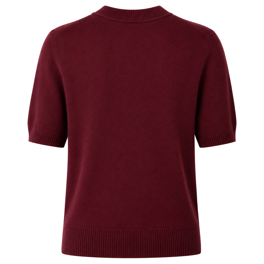 Alpha Studio Women Crew Neck Cropped Retrò Sweaters Red