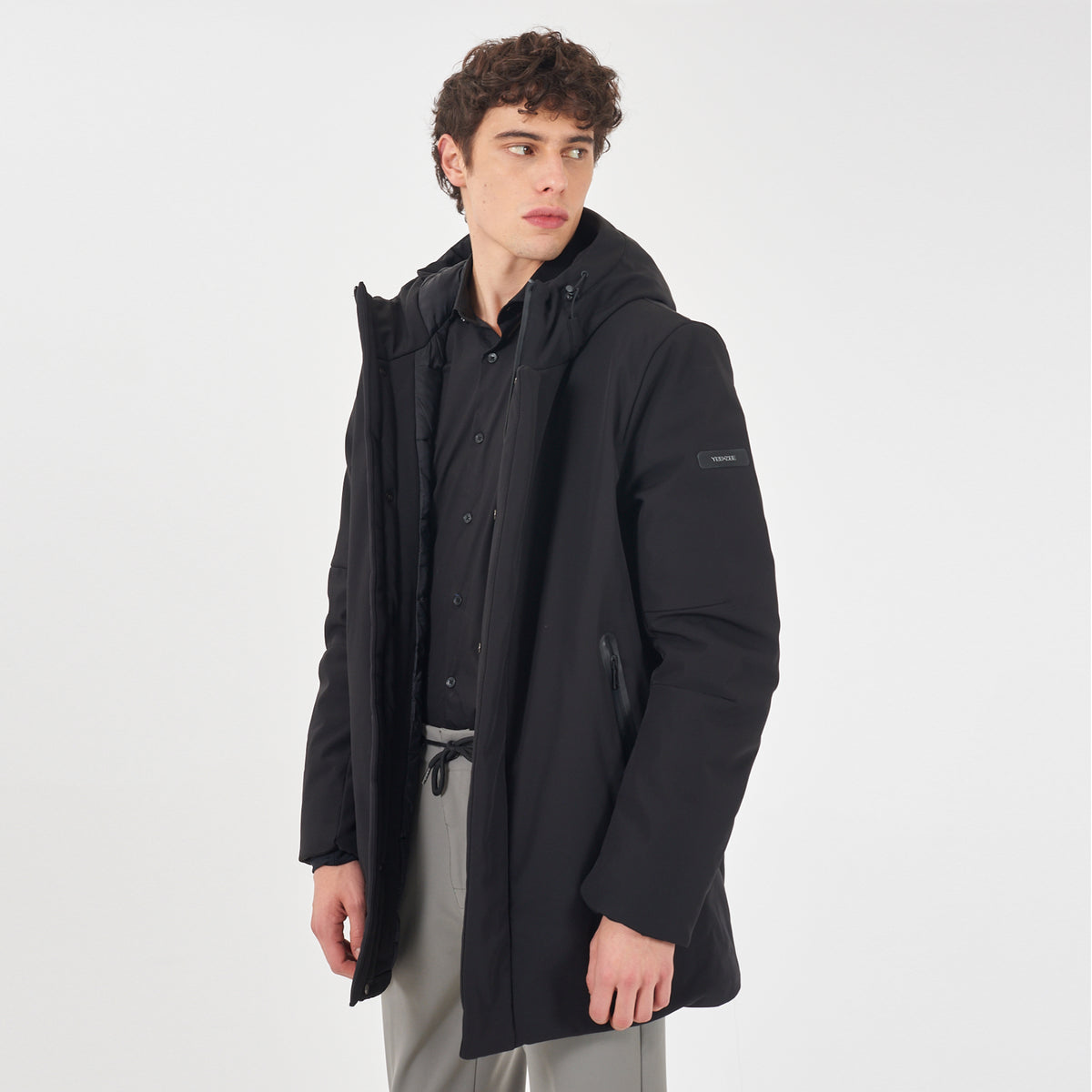 Yes Zee Men Jacket Down Jacket Black
