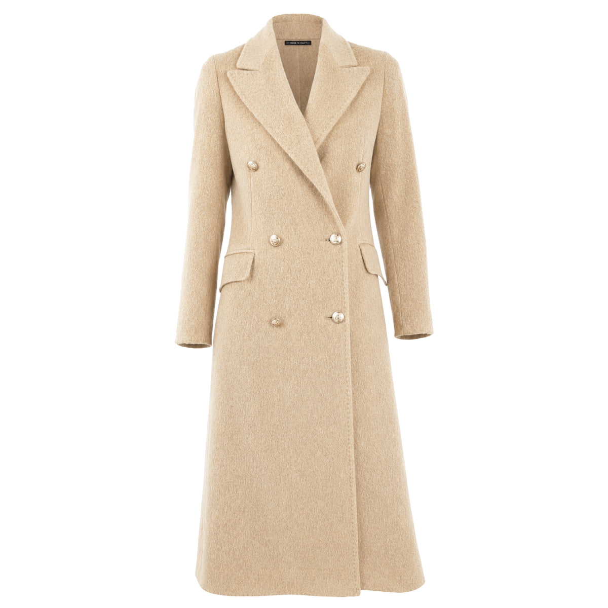 Loro Piana Fabric Women Coat Double-Breasted Beige