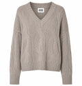 Alpha Studio Women Boxy Weaving Sweaters Beige