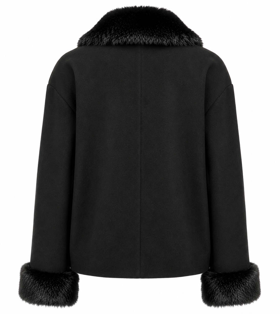 Loro Piana Fabric Women Coat Short Pelliccia Black