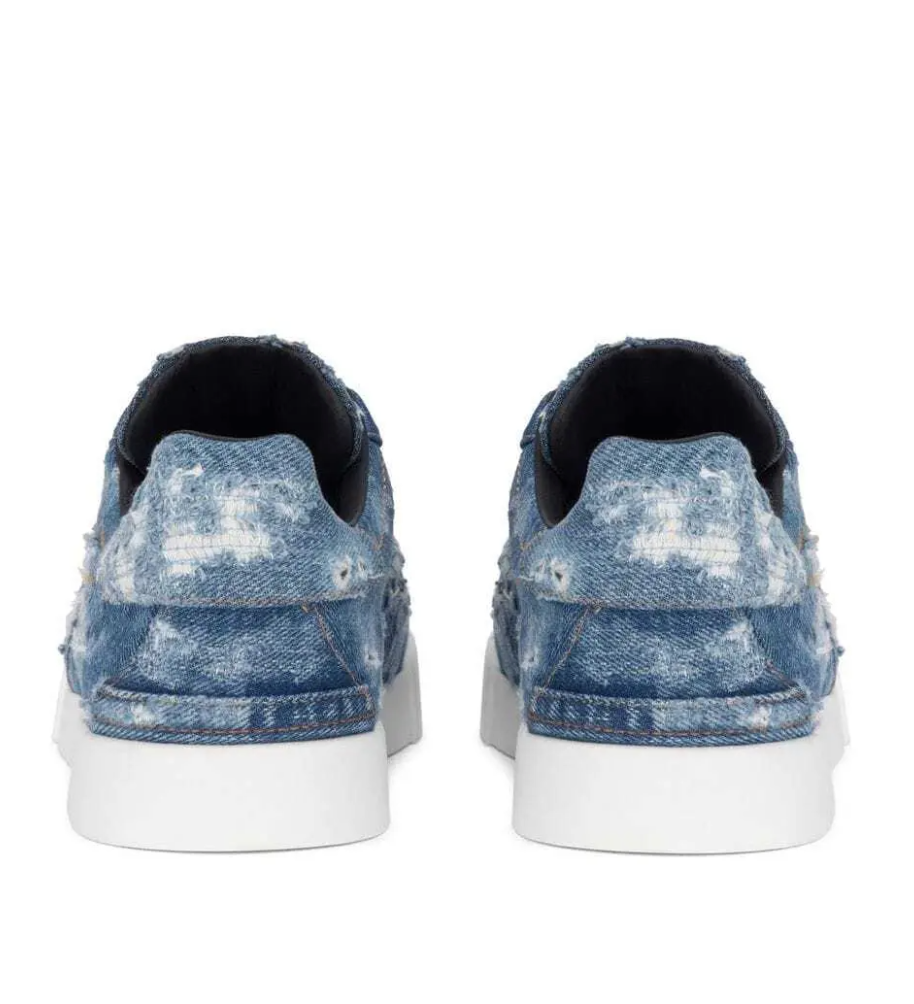 Dolce & Gabbana Men Sneakers Patch Denim Blue