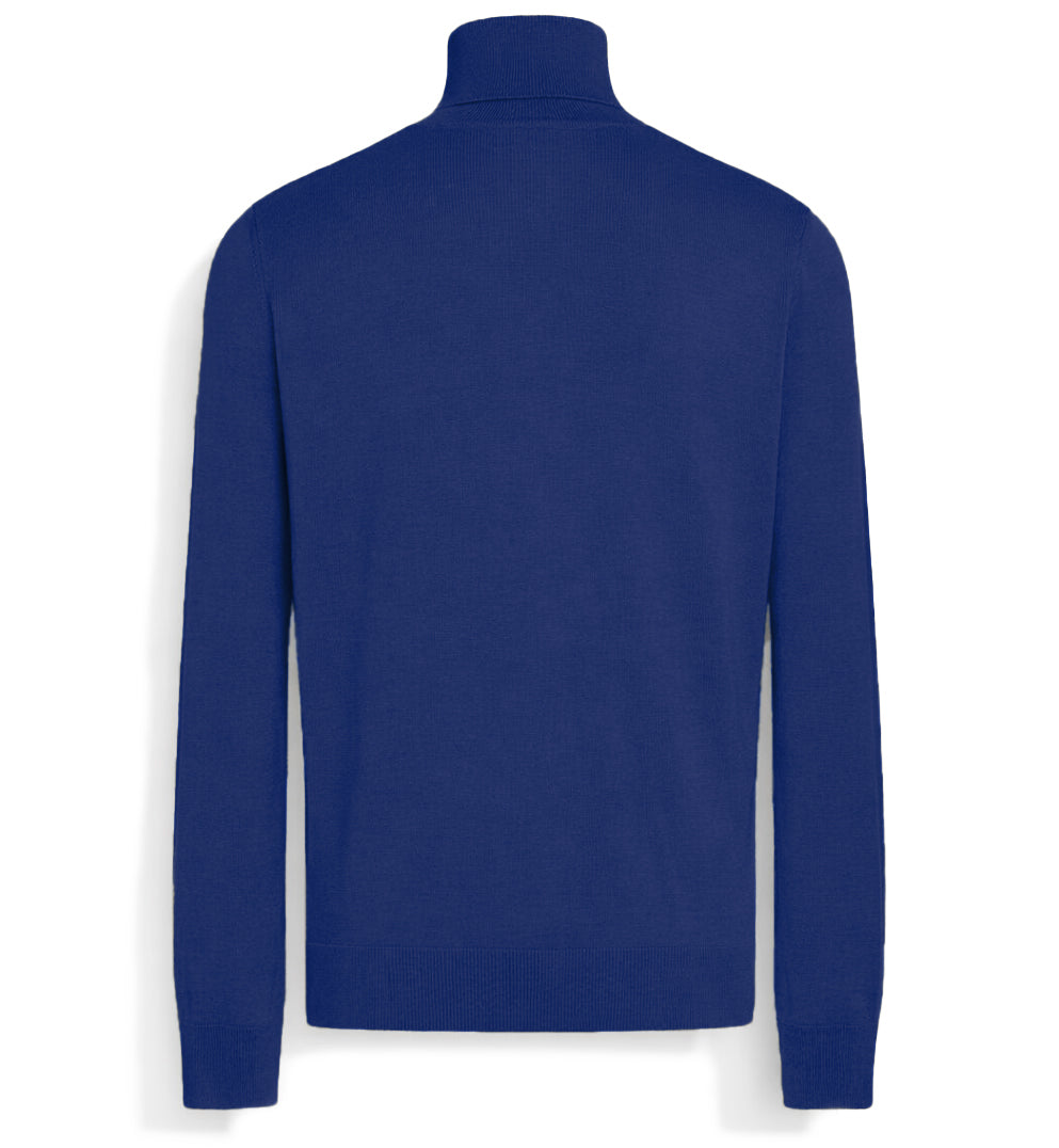 Emilio Romanelli Men Knit Turtleneck Gauge Blue