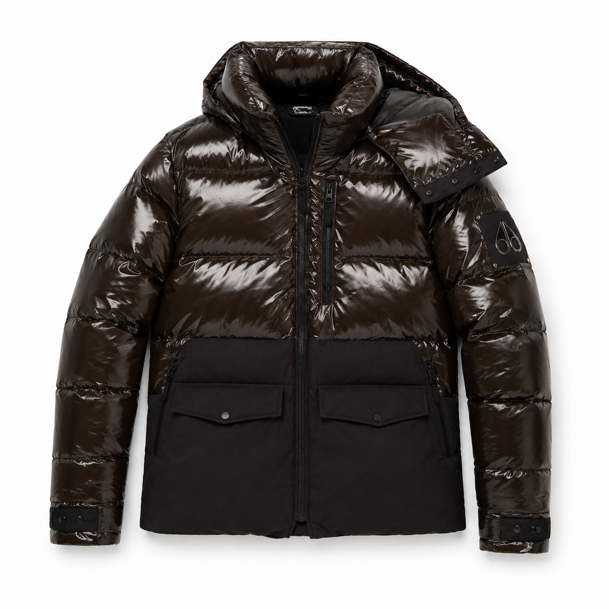 Moose knuckles Men Jacket Padded Glossy Brown