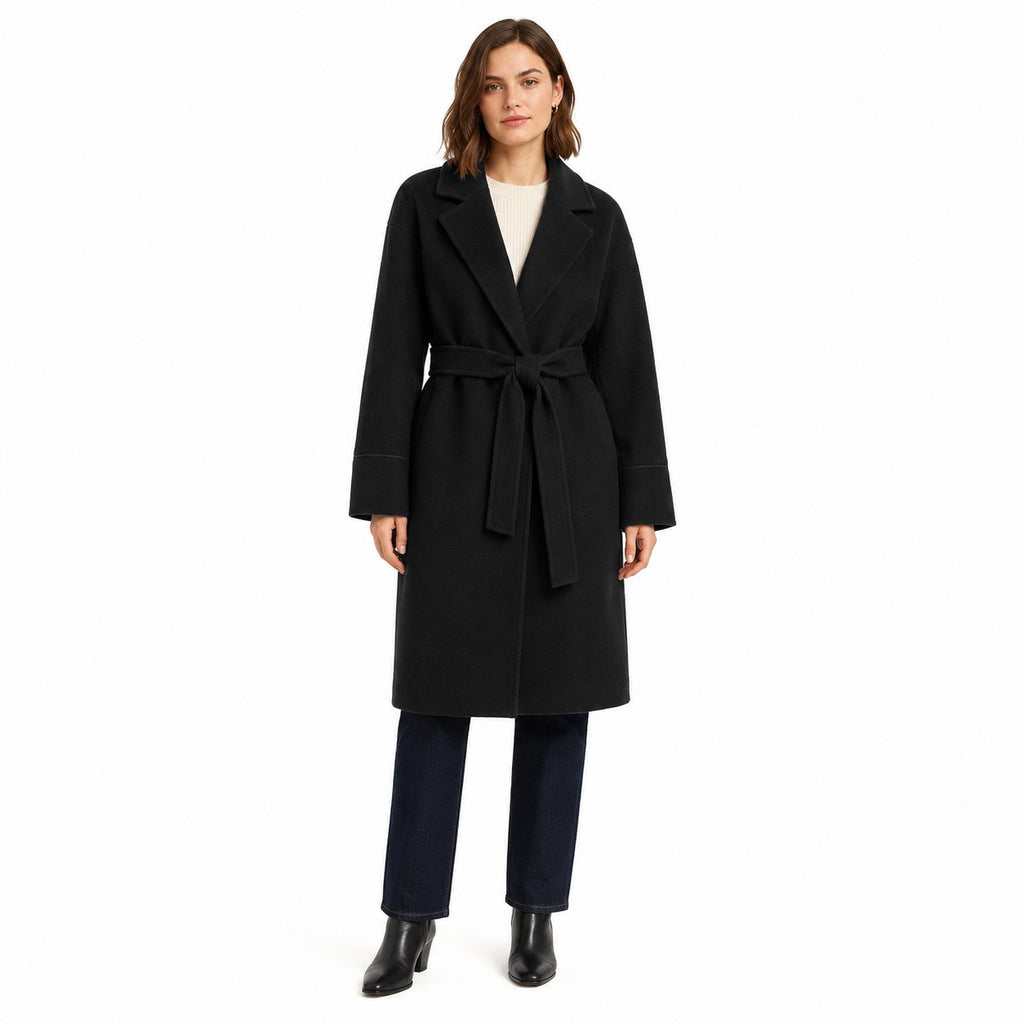 Bagutta Women Coat Wool Belt Black