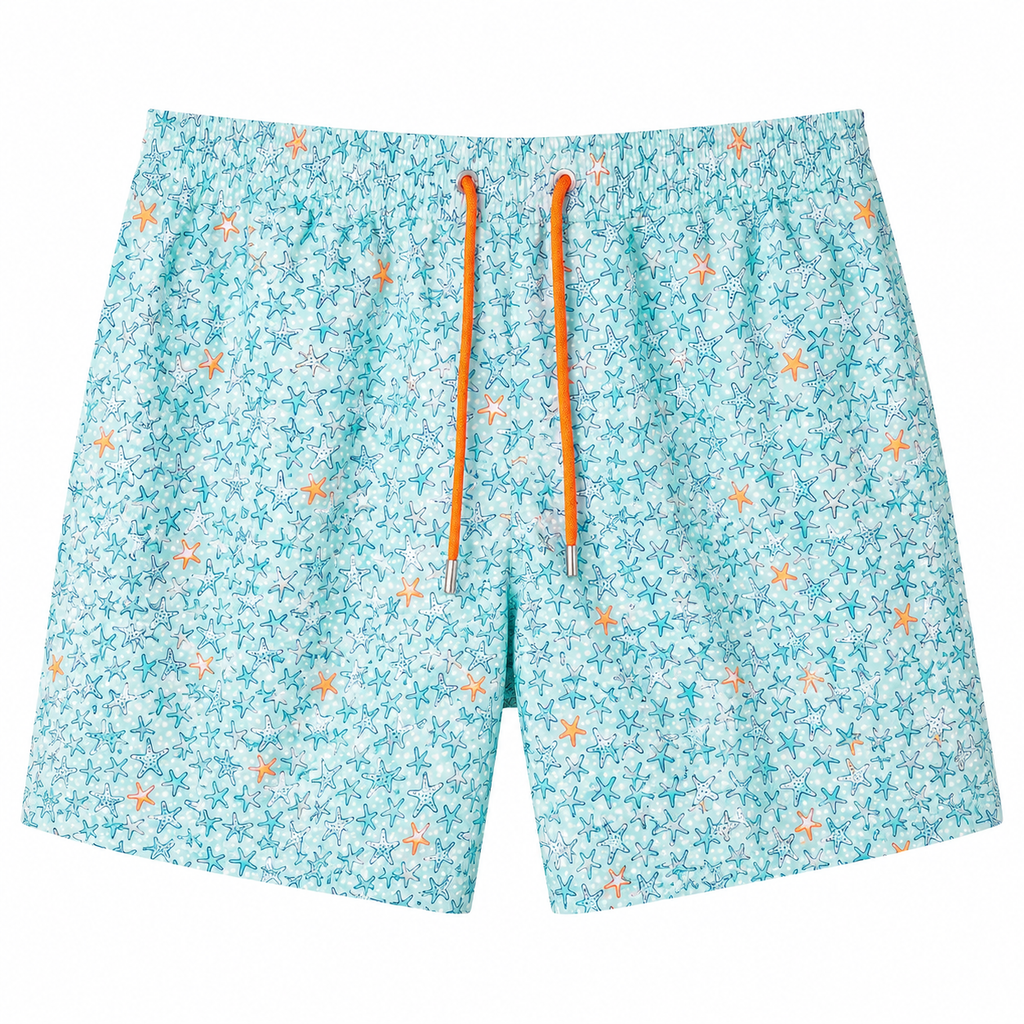 MC2 Saint Barth Men Micro Patterned Hitode Swimwear Light Blue