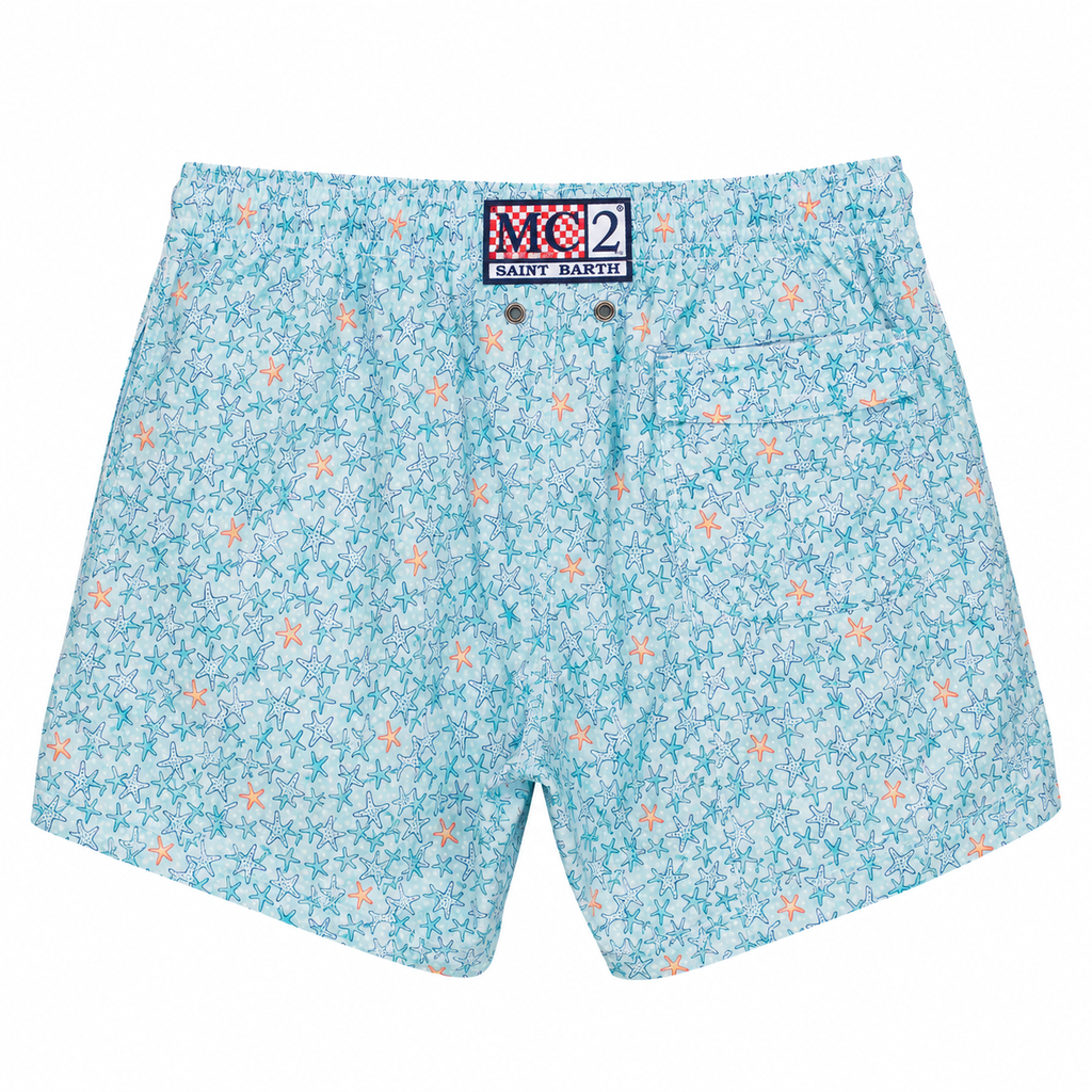 MC2 Saint Barth Men Micro Patterned Hitode Swimwear Light Blue