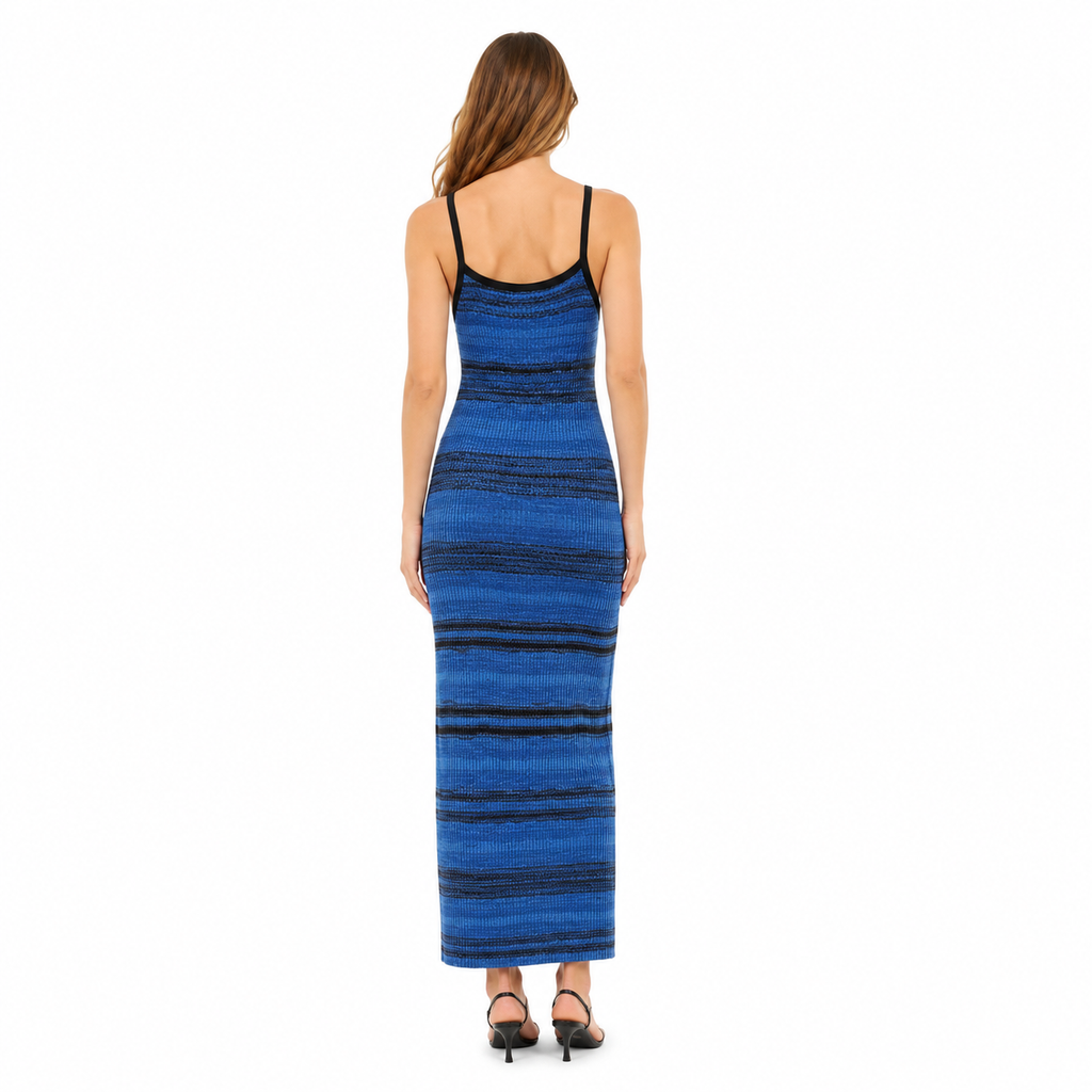 Patrizia Pepe Women Dress Black Chine Blue