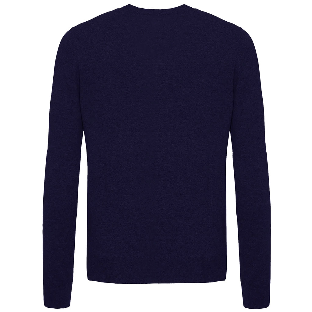 Malo Men Crew Neck Blend Cashmere Navy Sweaters Blue