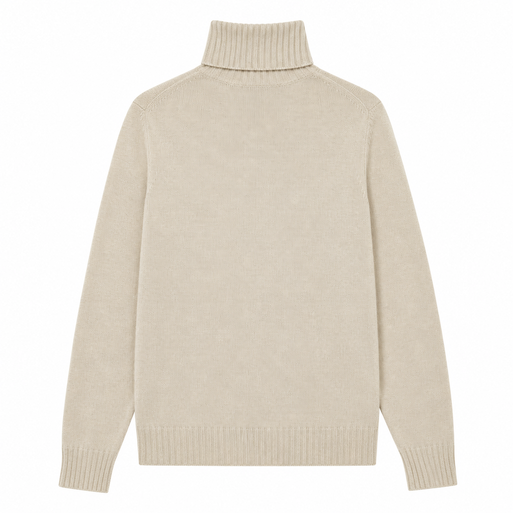 Alpha Studio Men Turtleneck Ribbed Beige