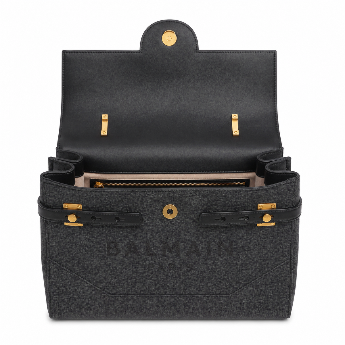 Balmain Women b-buzz Handle Bag Tela Black