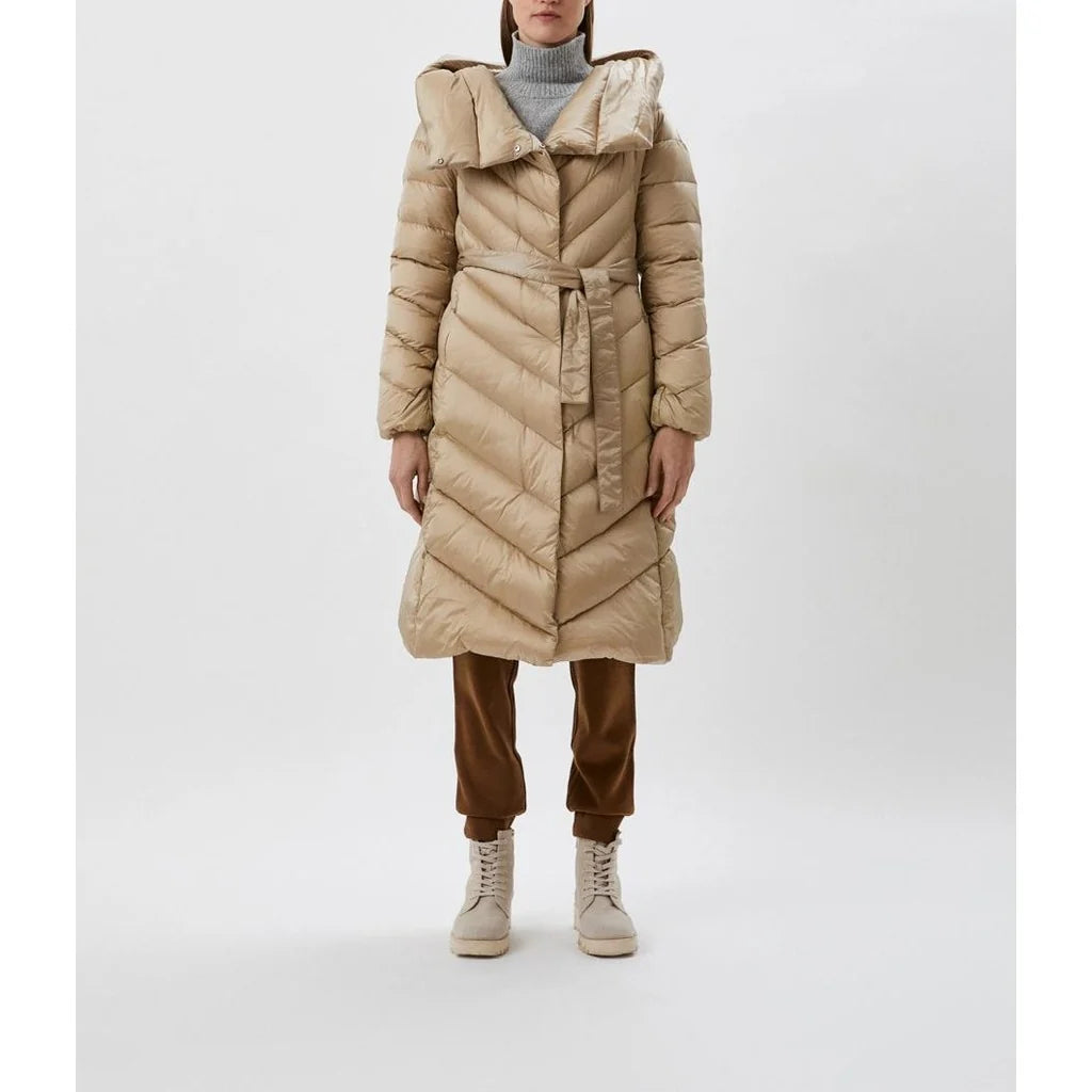 Add Piumino long beige down women's jacket