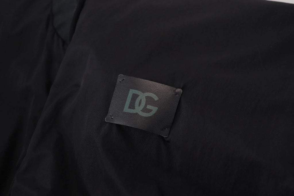 DOLCE & GABBANA Black Nylon Logo Bomber Jacket