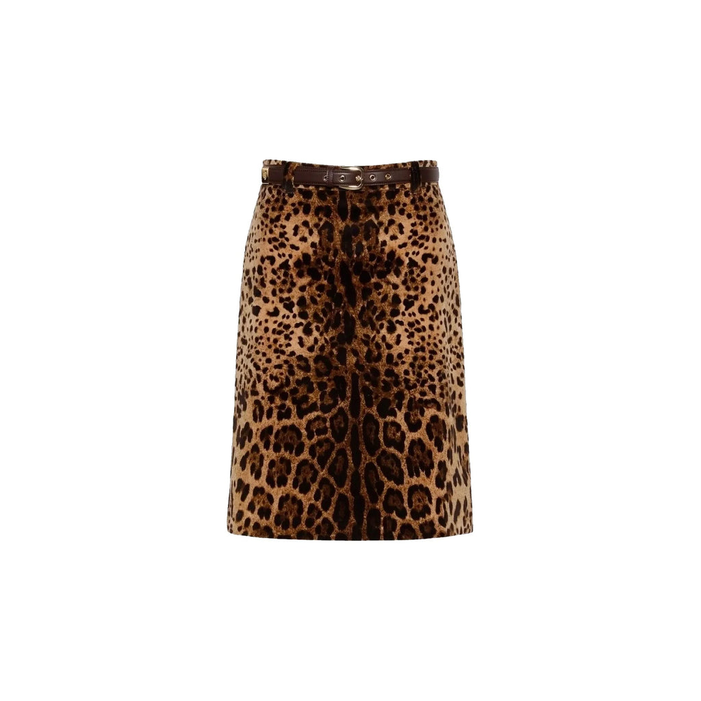 Max Mara Studio Leopard Falange Skirt