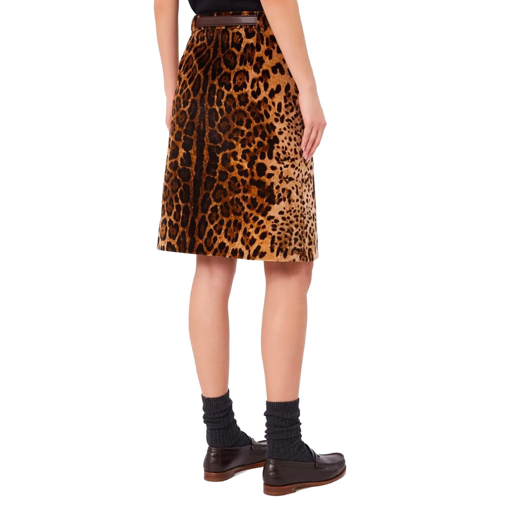 Max Mara Studio Leopard Falange Skirt