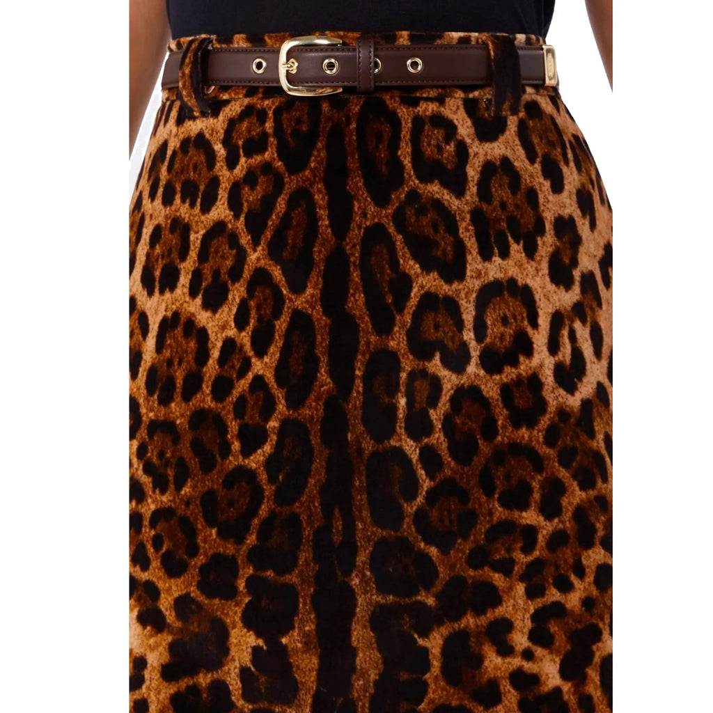 Max Mara Studio Leopard Falange Skirt