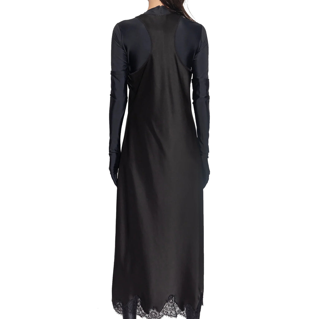Balenciaga Satin Strappy Midi Dress