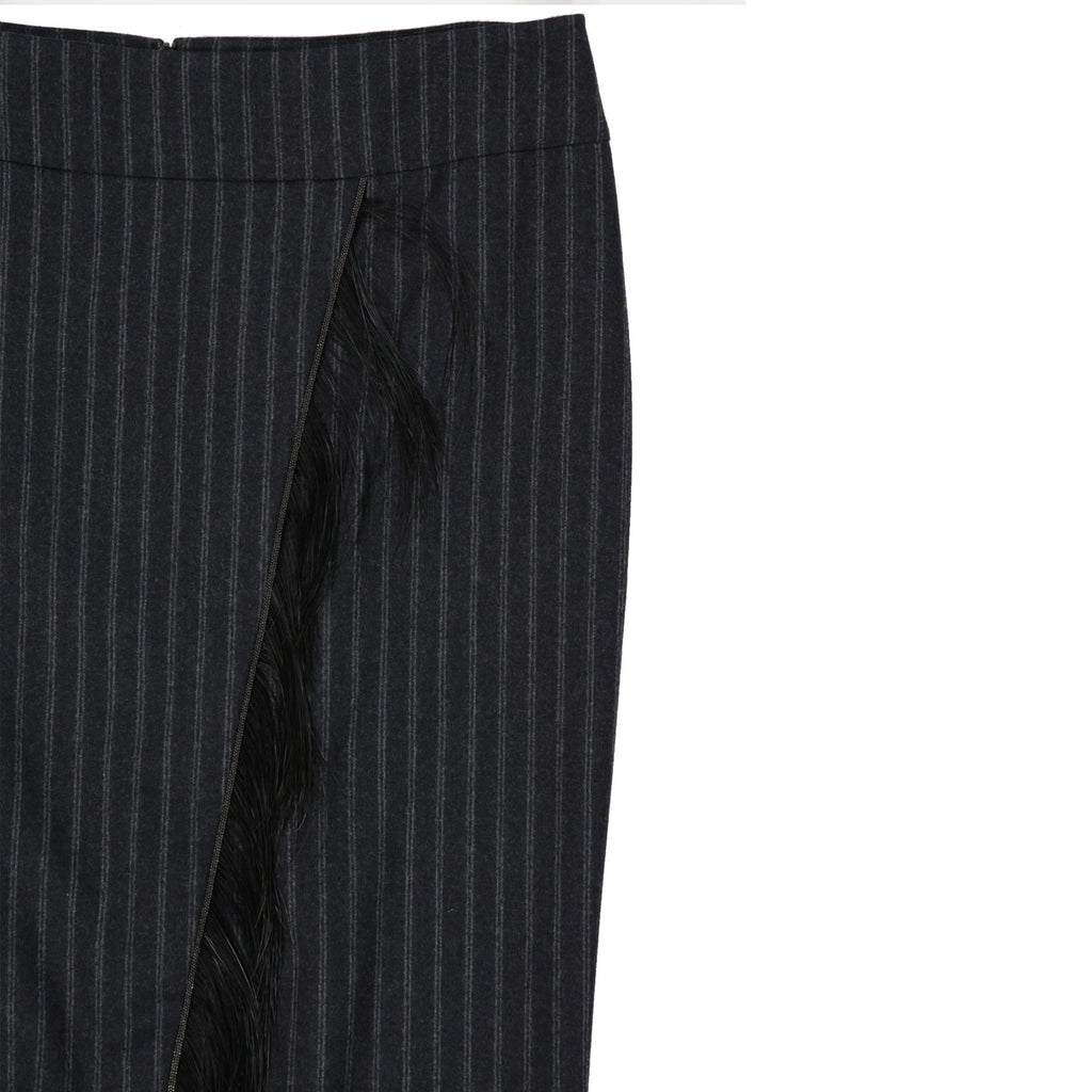 Brunello Cucinelli Wool Striped Skirt