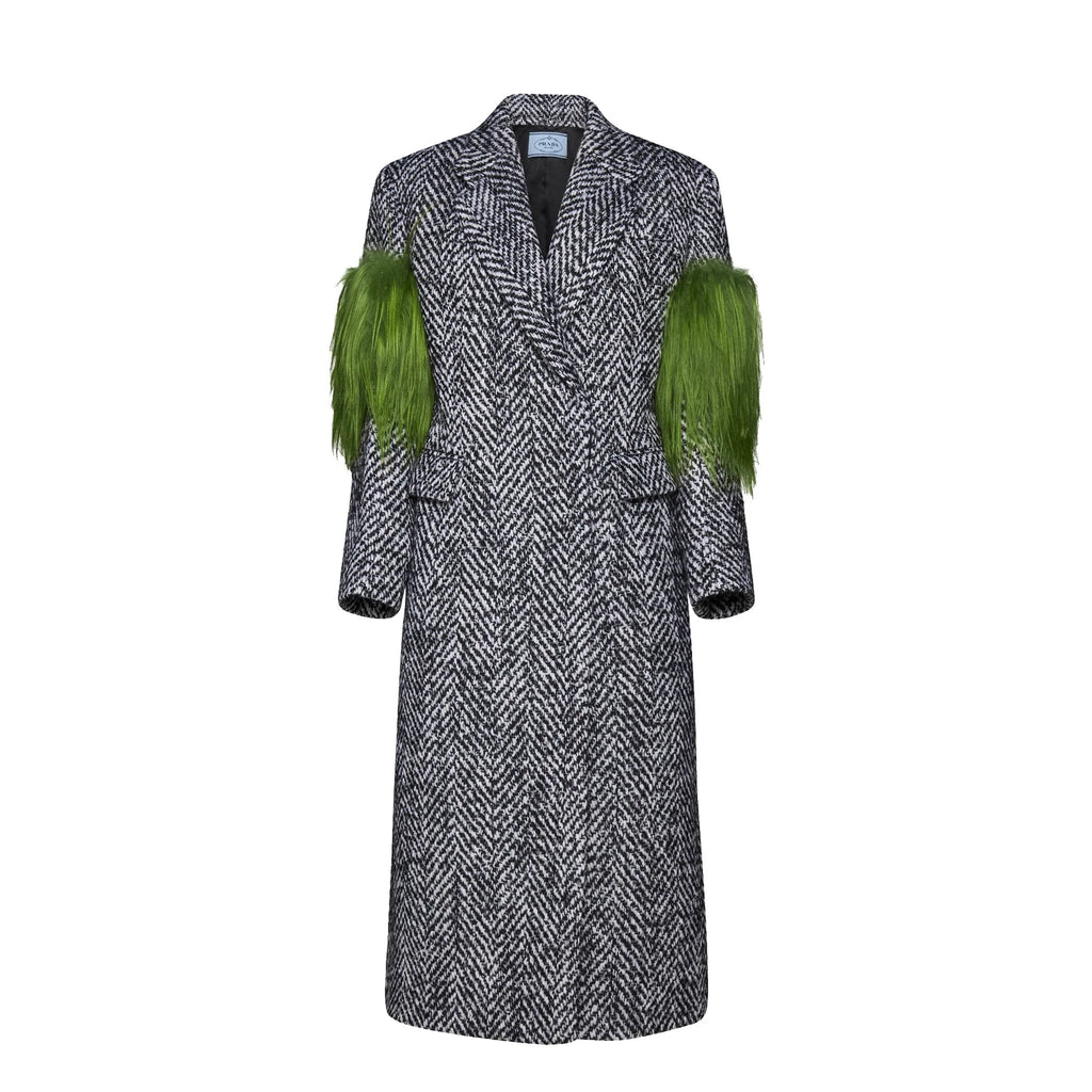 Prada Herringbone Wool Coat