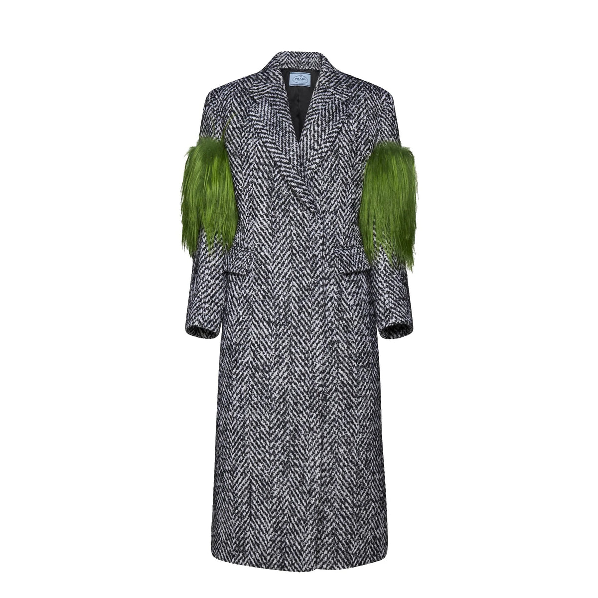 Prada Herringbone Wool Coat