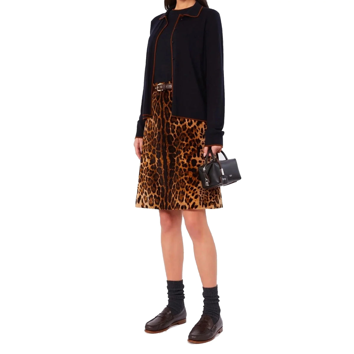 Max Mara Studio Leopard Falange Skirt