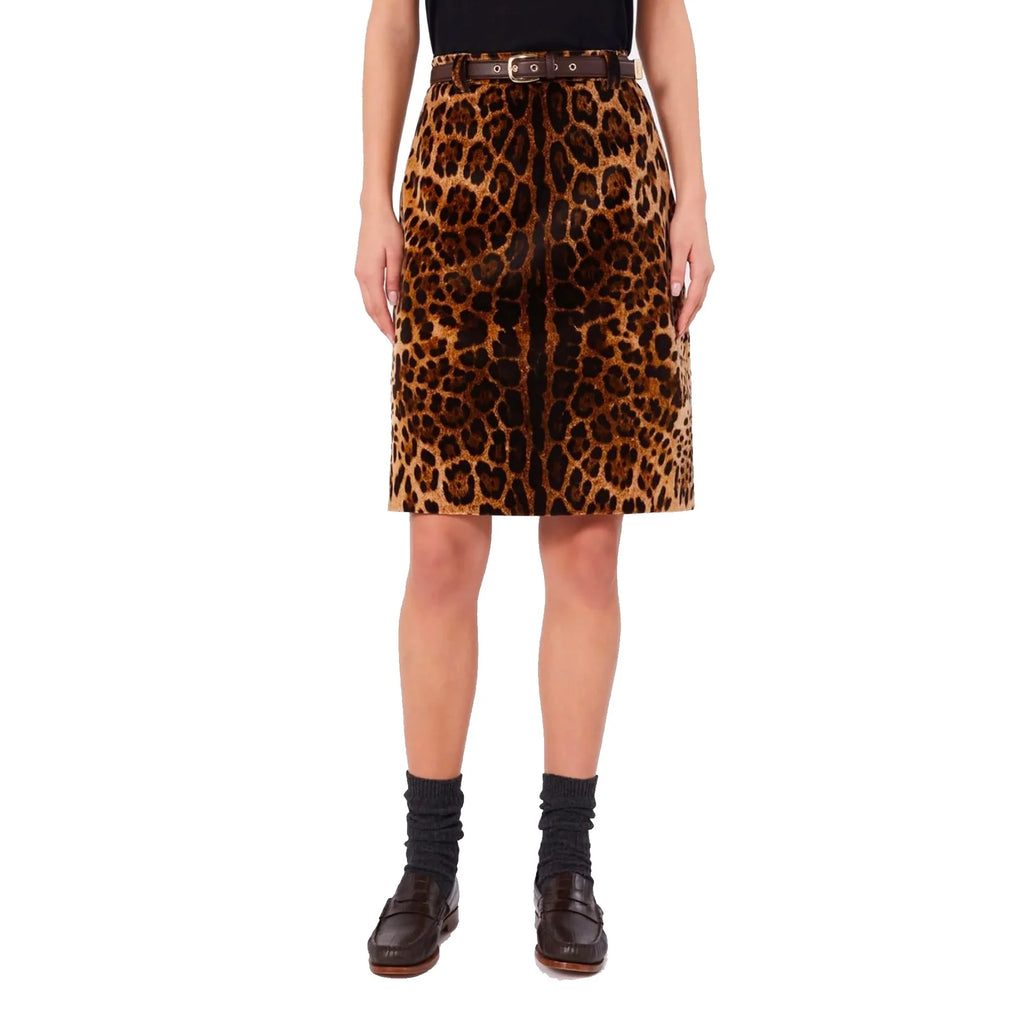 Max Mara Studio Leopard Falange Skirt