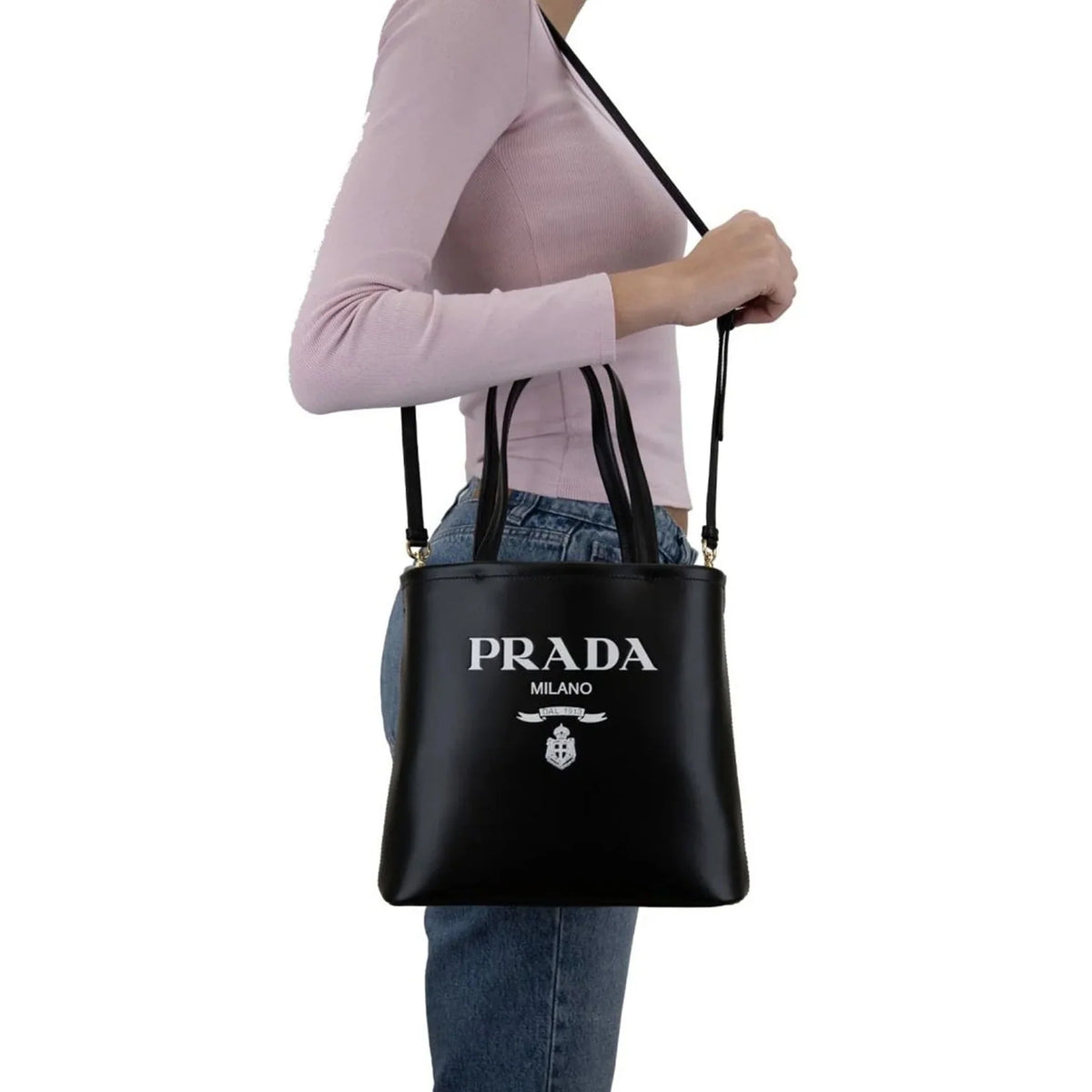 Prada Logo Leather Tote bag