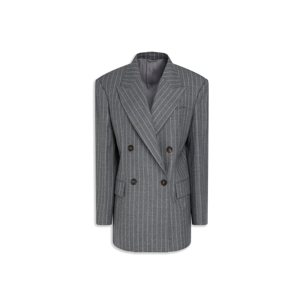 Brunello Cucinelli Pinstriped Wool Blazer
