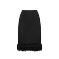 Saint Laurent Feathers Trim Silk Skirt