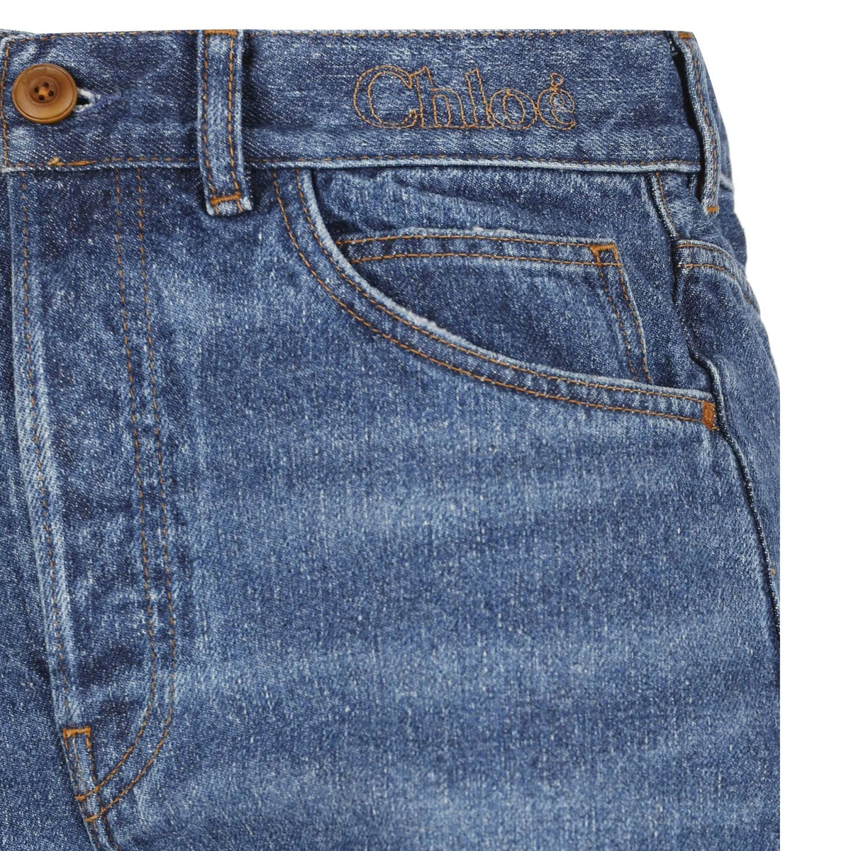 Chloe Cotton Denim Flared Jeans